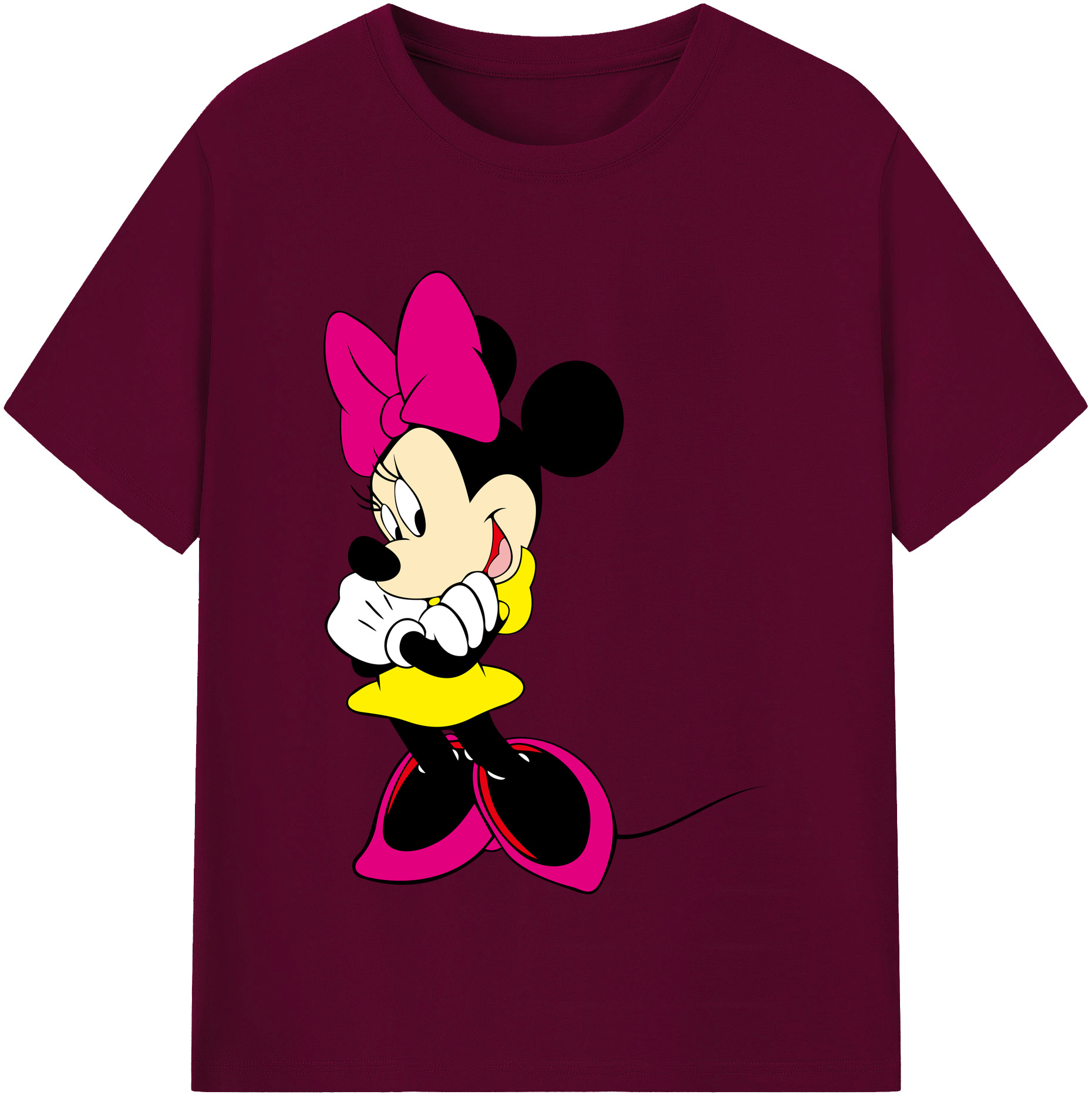 （画像用） ミッキーマウス Mickey Mouse レディースカジュアルプリントTシャツ（綿100％）